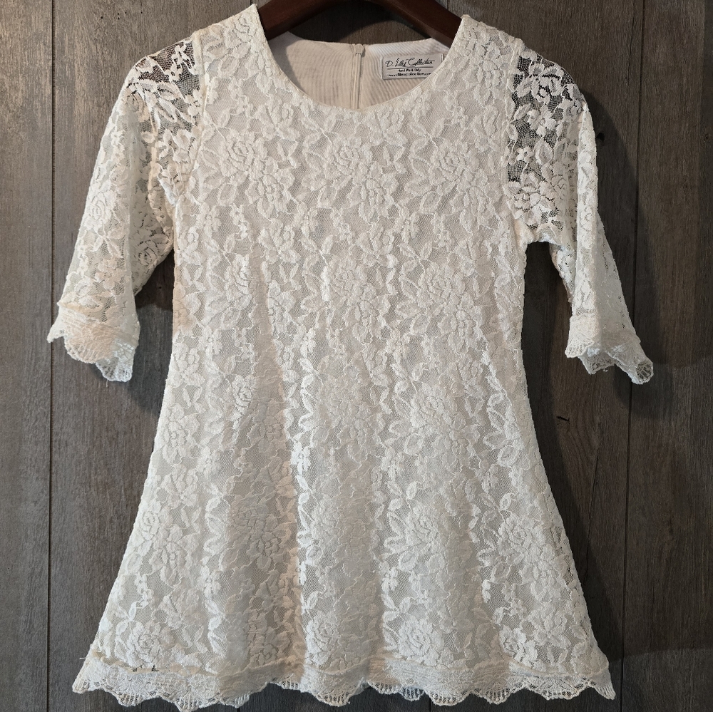 D. Liles Collection Ivory White Lace Wedding Photo Shoot Dress